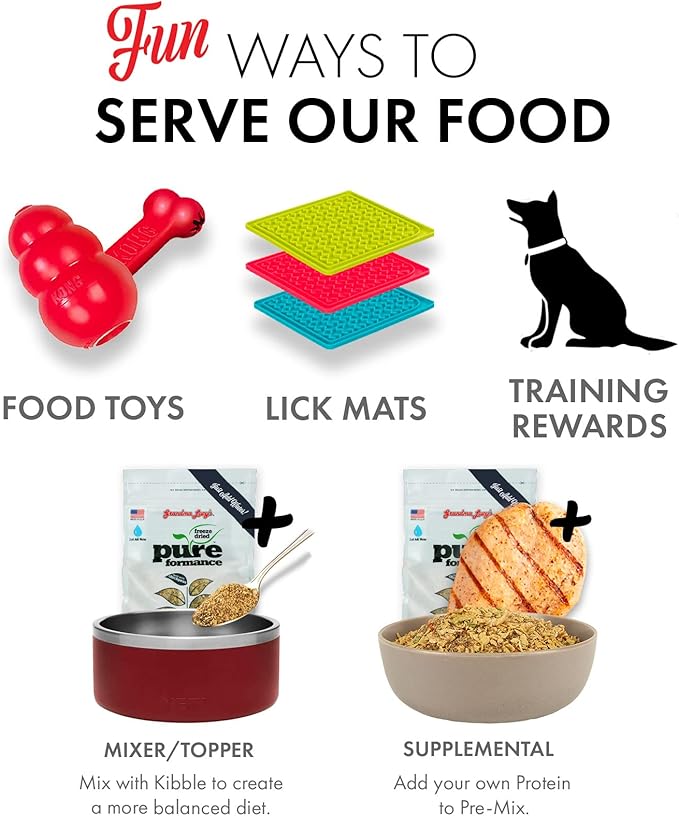 Grandma Lucy's PUREformance Pre-Mix Dog Food, Grain Free and Freeze-Dried - 8Lb Bag