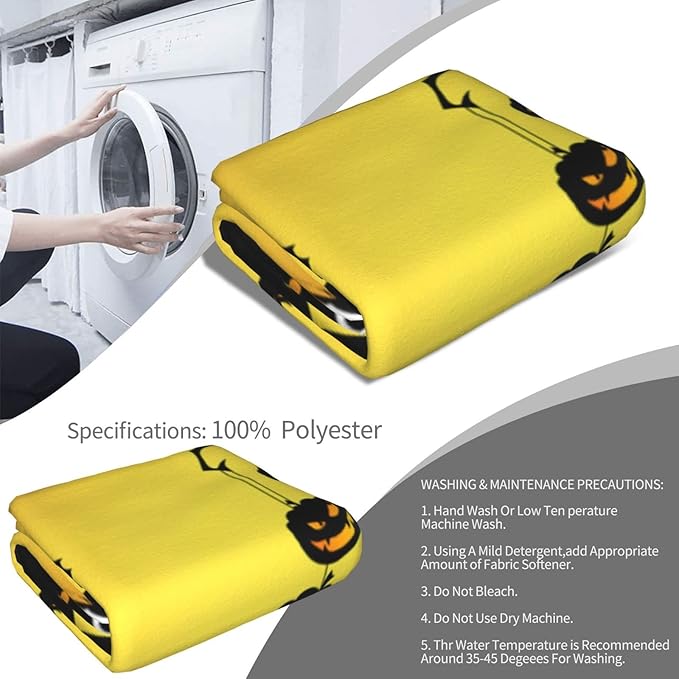 Happy Halloween Throw Blankets Lightweight Plush Fuzzy Cozy Soft Bedding, Fleece Throw Blankets All Season for Sofa Couch Bed 50x60 inches,Cat Pumpkin Tree