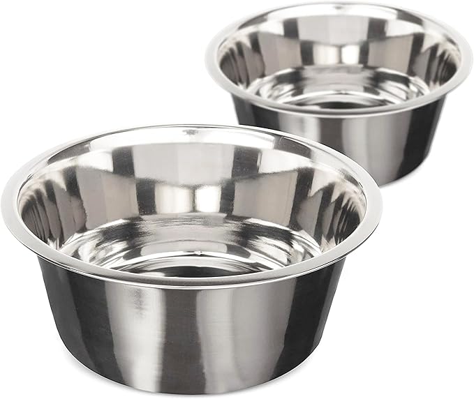 Neater Pet Brands 9 Cup (72 oz.) Stainless Steel Dog Bowls, Set of 2 Neater Feeder Replacement Bowls (Large Deluxe Model), Dog Food Bowl or Water Bowl, Dishwasher Safe Metal Dish for Large Dogs