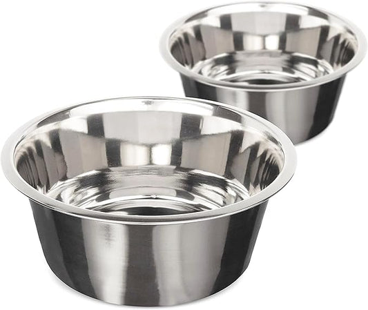 Neater Pet Brands 9 Cup (72 oz.) Stainless Steel Dog Bowls, Set of 2 Neater Feeder Replacement Bowls (Large Deluxe Model), Dog Food Bowl or Water Bowl, Dishwasher Safe Metal Dish for Large Dogs