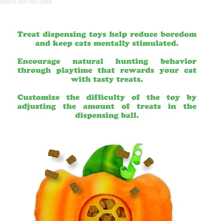 Meowijuana Knock N' Nibble Pumpkin & ChickenTreat Bundle | Crunchie Munchie Catnip Treats | Refillable Treat Dispensing Toy | Interactive Puzzle Toy for Felines