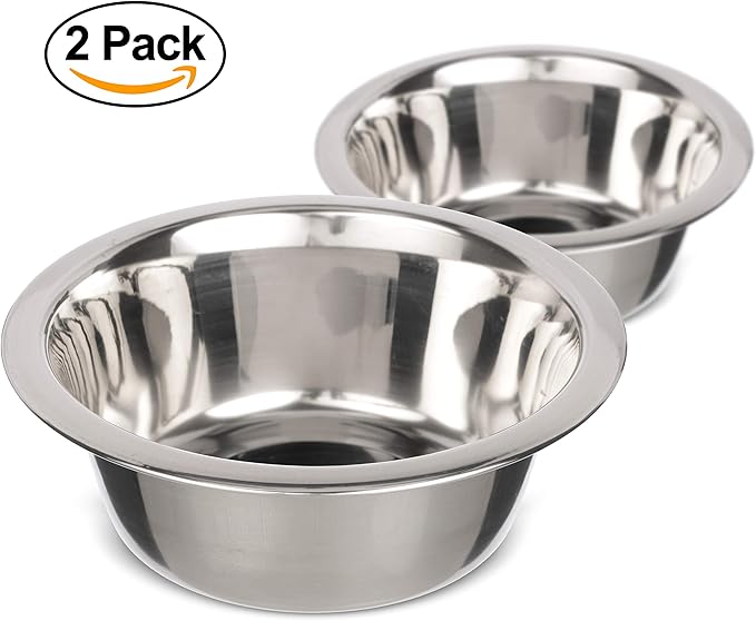 Neater Pet Brands 1.5 Cup (12 oz.) Stainless Steel Dog Bowls, Set of 2 Neater Feeder Replacement Bowls (Cat/Small Models), Dog Food Bowl & Water Bowl, Dishwasher Safe Metal Dish for Cats & Small Dogs