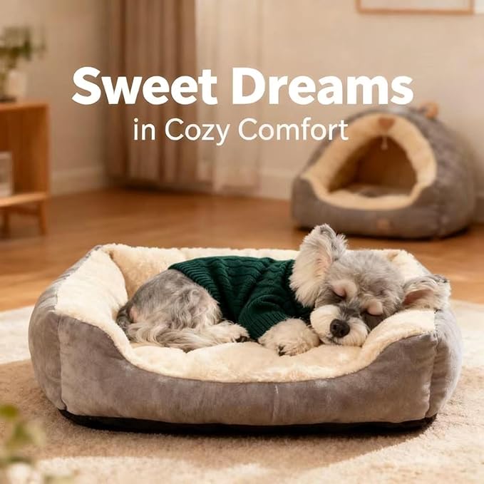 2Pack Small/Medium Dog Sweater, Warm Dog Winter Coat w/Sleeves, Comfortable High Neck Premium Dog Clothes for Schnauzer-Best for Holidays, Daily Walks M Brown Light Green