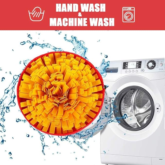 AWOOF Pet Snuffle Mat for Dogs, Interactive Feed Game for Boredom, Encourages Natural Foraging Skills for Cats Dogs Bowl Travel Use, Dog Treat Dispenser Indoor Outdoor Stress Relief (Yellow)