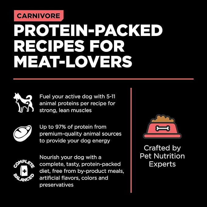 Go! Solutions Carnivore, Grain-Free, Protein Rich Dry Dog Food, Salmon and Cod Recipe, 22 lb Bag