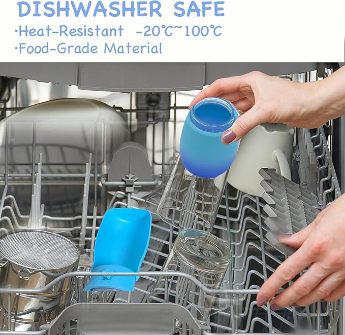 Dog Water Bottle Portable 10Oz - Food Grade Plastic Dog Travel Water Bowl Dispenser, Dog Travel Accessories, Water Bottle for Dogs Outdoor Walking Camping, Dogs Birthday Gifts (Blue)