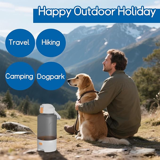 Dog Water Bottle Portable, 52oz Dog Travel Water Bottle, Dogs Water Dispenser for Camping Outdoor Walking Hiking (Pink)