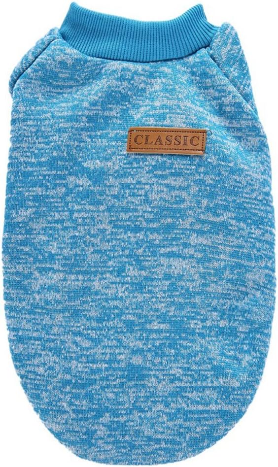 Jecikelon Dog Clothes Dogs Sweater Soft Puppies Clothing Winter Puppy Sweaters Warm Outfit for Dogs Small XXS XS Cat Apparel (Light Blue, XS)