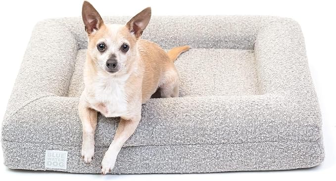 Luxury Boucle Orthopedic Memory Foam Dog Bed with Waterproof Liner and Machine Washable Cover with YKK Zippers (Small, 29" L x 23" W x 6" Th, Sand)