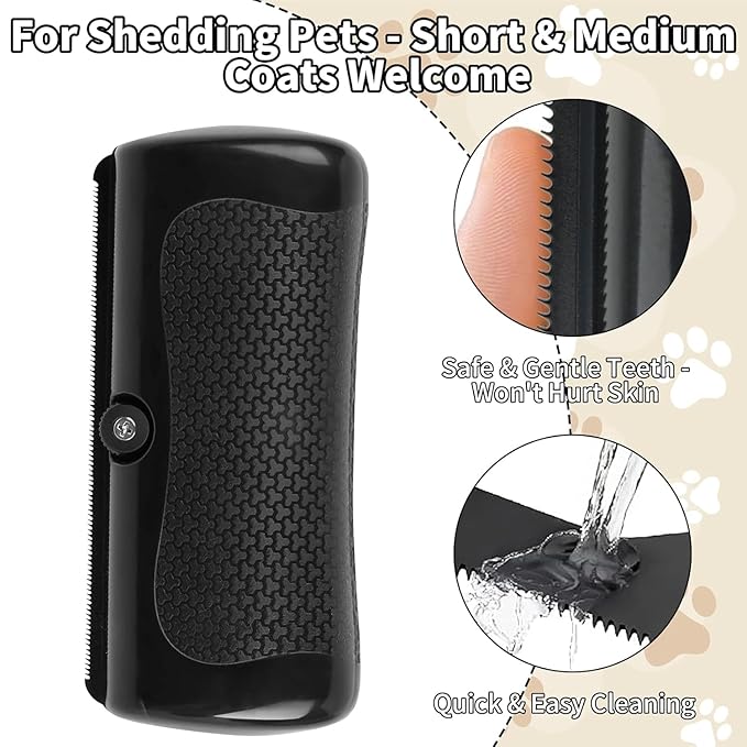 1Pc Grooming Deshedding Brush, 1Pc Pet Hair Removal Glove for Cats & Dogs, Deshedding Dog Brush Pet Hair Removal Tool Double-Sided for Couch, Clothing, Carpet, Car Seat