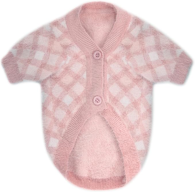 Dog Sweater, 2-3 Pack Warm Soft Pet Clothes for Puppy, Medium Large Cat, Girl or Boy, Shirt for Winter Christmas (Pink, Small)