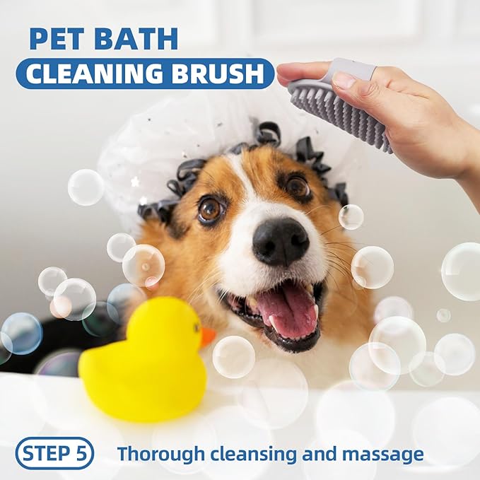 Dog Brush for Shedding,7 PCS Pet Grooming Brush Kit to De-fur & Hair Slicker Deshedding Brushes with Undercoat Rake Comb Bath Brush&Nail Clipper for Grooming Short Long Haired Dogs Cats Blue