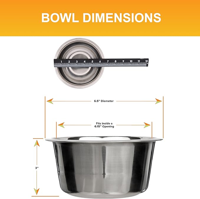Neater Pet Brands 5 Cup (40 oz.) Stainless Steel Dog Bowls, 1 Single Neater Feeder Replacement Bowl (Medium Deluxe Model), Dog Food Bowl or Water Bowls, Dishwasher Safe Metal Dish for Medium Dogs