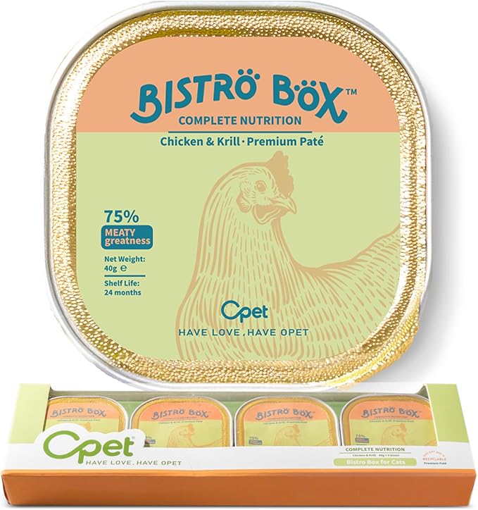 OPET Wet Cat Food Pate, Grain Free Wet Pate, Balanced Recipe Cat Can Food, Chicken Flavor 1.41 Ounce Pack of 4