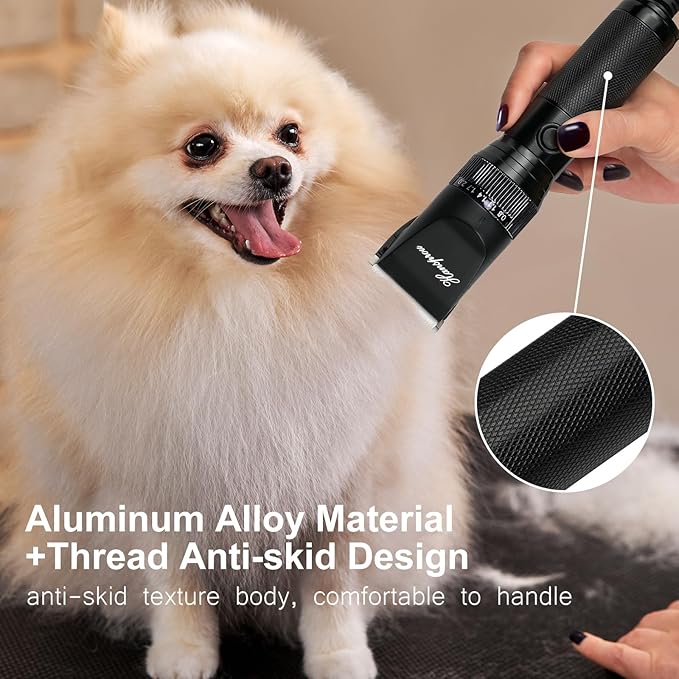 Dog Clippers for Grooming, 12V Professional Dog Clippers,Heavy Dutt Corded Pet Hair Trimmer Pet Trimmer for Thick Hair with Guard Combs Brush