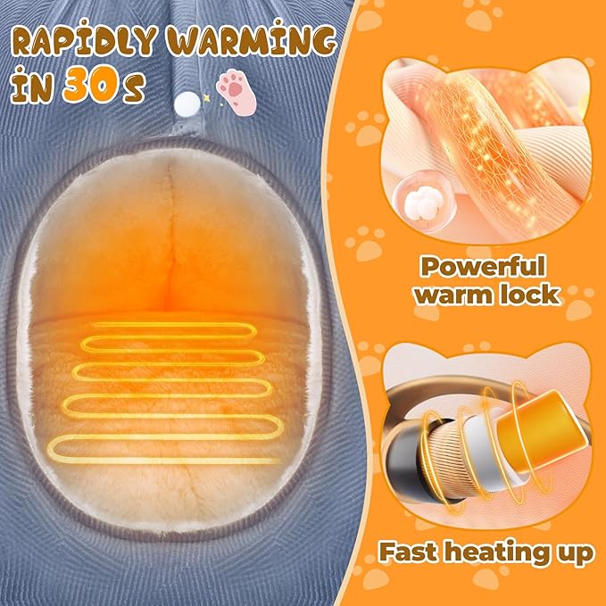 Rywell Heated Cat Bed, Versatile Heated Cat Bed Indoor for All Seasons, Soft & Cozy with Timer & Temp Adjustable, for Indoor Cat&Small Dog