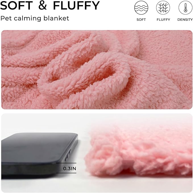 Luciphia Premium Fleece Pet Blanket for Small Medium Dogs Puppy Soft Sherpa Calming Cat Throw Blankets(Pink,30x20 inches)