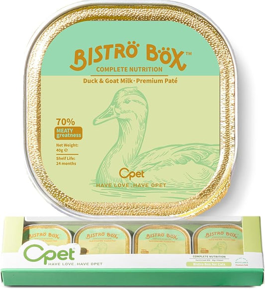 OPET Wet Cat Food Pate, Grain Free Wet Pate, Balanced Recipe Cat Can Food, Duck Flavor 1.41 Ounce Pack of 4