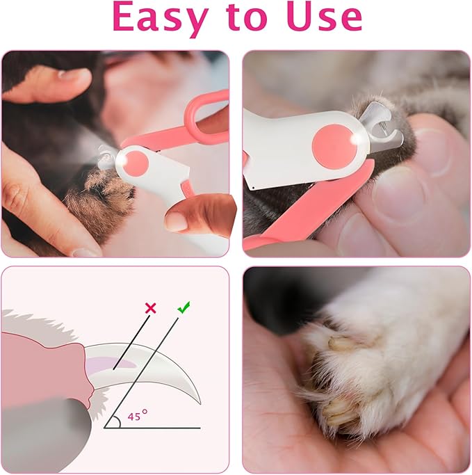 Small Animals Nail Clippers with LED Lights to Avoid Excessive Cutting and Razor Sharp Blades - Professional Claw Trimmer for Tiny Dog Cat Kitten Bunny Rabbit Bird Guinea Pigs Ferret Hamsters (Blue)