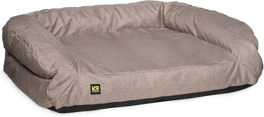 K9 Ballistics Tough Bolster Nesting Pillow Sofa Dog Bed with Removable Washable Cover - Durable, Water Resistant with Nonskid Bottom - X-Large, Taupe Premium Finish