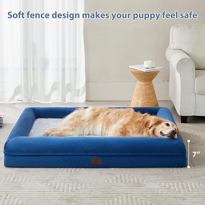 WNPETHOME XL Extra Large Dog Bed, Washable Dog Couch with Removable Waterproof Cover, Orthopedic Large Pet Sofa Bed with Bolster Sides for Sleeping