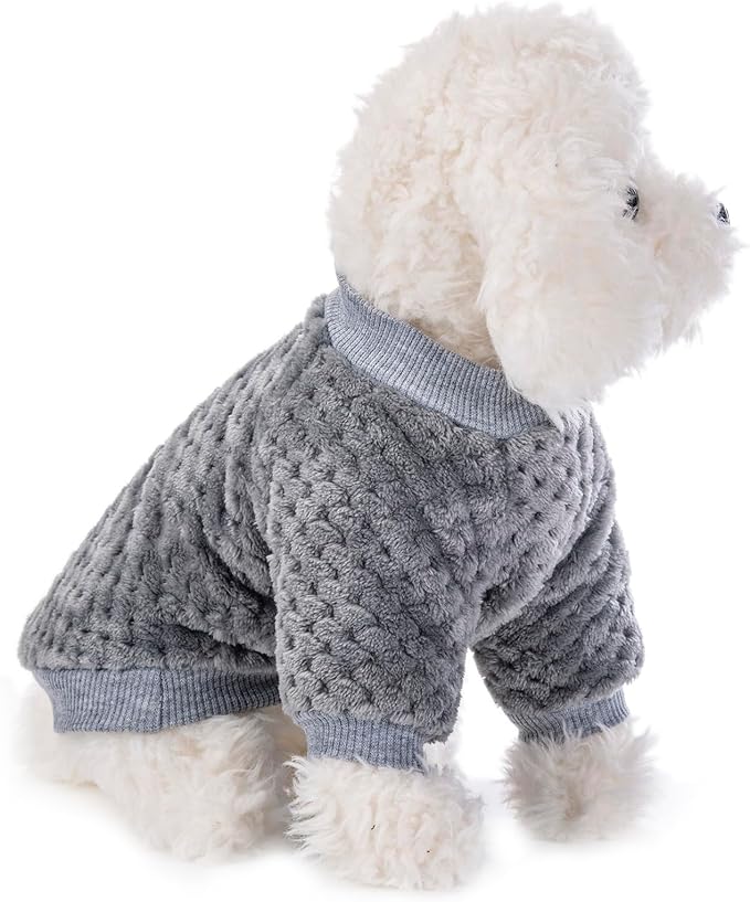 Dog Sweater, 3 Pack Dog Sweaters for Small Medium Dogs or Cat, Warm Soft Flannel Pet Clothes for Dogs Girl or Boy, Dog Shirt Coat Jacket (X-Large, Grey+Navy+Sky Blue)