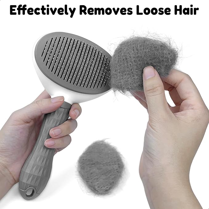 Cat Brush Dog Hair Brush for Shedding, Self Cleaning Pet Grooming Brush, Skin Friendly Grooming Tool, Pet Hair Removal Comb Suitable for Dog Cat and Rabbit