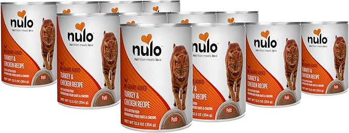 Nulo Turkey & Chicken Recipe Pate Wet Canned Cat Food, 12.5 Ounce (Pack of 12)