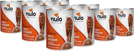Nulo Turkey & Chicken Recipe Pate Wet Canned Cat Food, 12.5 Ounce (Pack of 12)