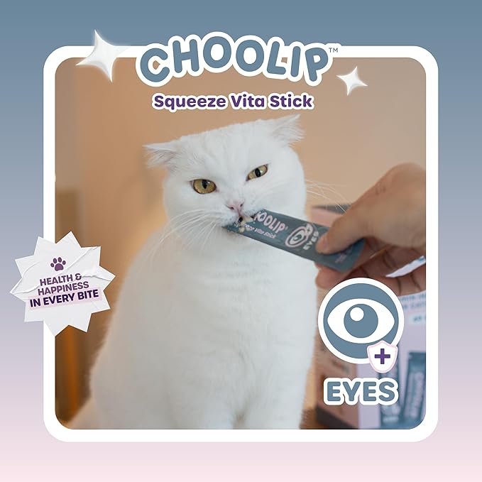 Choolip 2-Pack | Squeeze Vita Stick Lickable Treats for Dogs & Cats. 7 Eye Health Sticks with Essential multivitamins. Soft and Tasty Paste for All Life Stages, Supporting Eyes Health