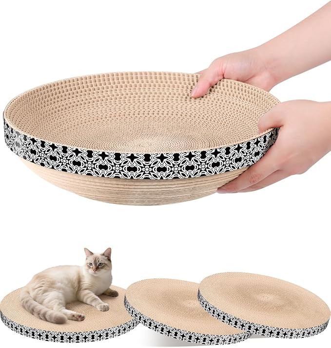 3 Pack Cat Scratcher Pad, Replacement Cardboard Cat Scratcher Pad, Relieves Stress, Supports Pet Behaviors, 3 Count