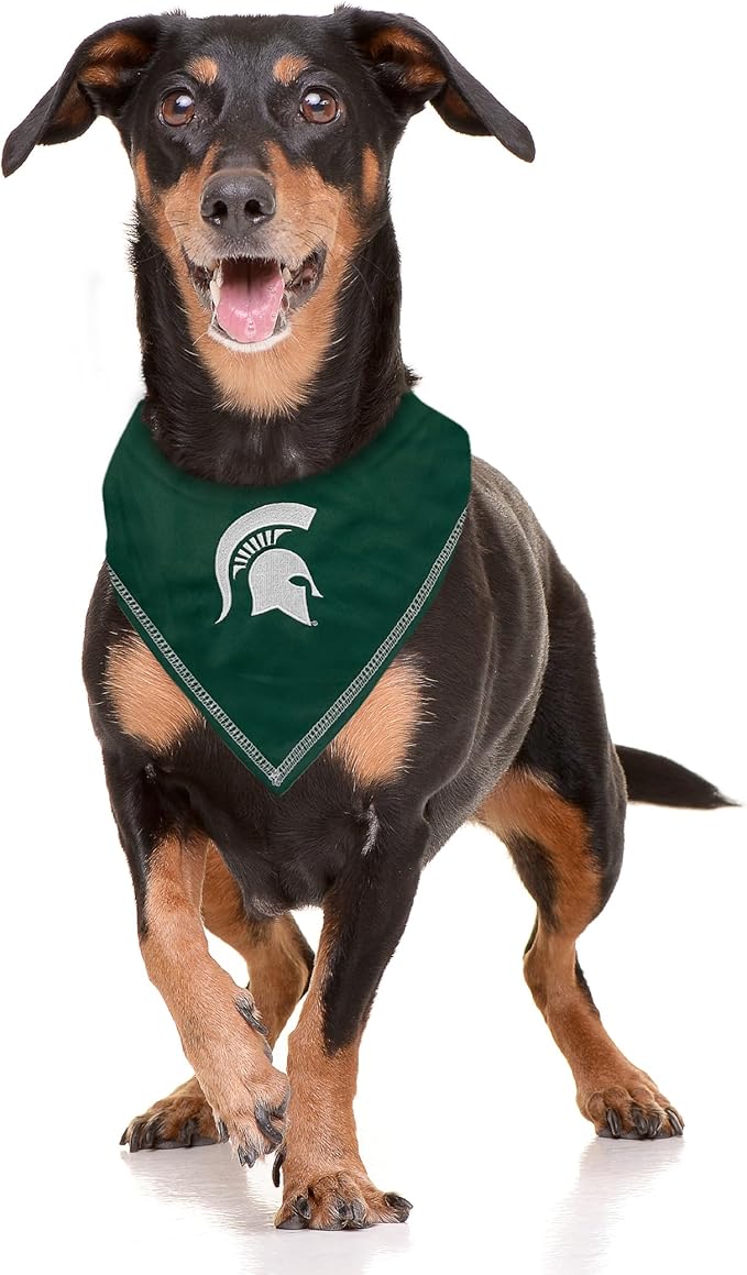 Pets First NCAA Michigan State Spartans Tie Bandana, Small/Medium. Dog Bandana Scarf Bib for Pet Cat Dog. The Ultimate Game-Day, Party Bandana (MS-3550-S-M)