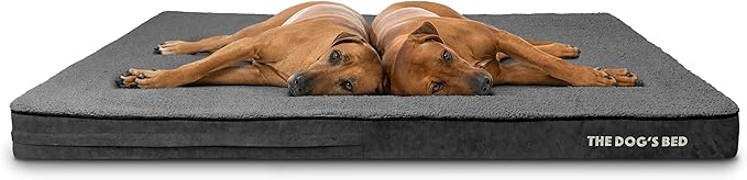 The Dog’s Bed Orthopedic Memory Foam Jumbo Dog Bed, XXXL Grey Plush, Pain Relief for Arthritis, Hip & Elbow Dysplasia, Post Surgery, Lameness, Supportive, Waterproof Washable Cover