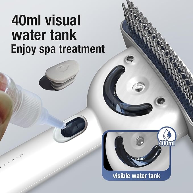 Deshedding Dog Brushes & Cat Grooming Brush โ Double-Sided Spray Pet Hair Brush with UV Sterilization, Waterproof, Rechargeable - Suitable for Pet Hair Removal Tools with Long or Curly Fur