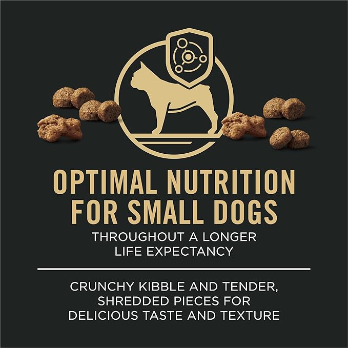 Purina Pro Plan Small Breed Dog Food Shredded Blend Chicken and Rice Formula With Guaranteed Live Probiotics - 18 lb. Bag