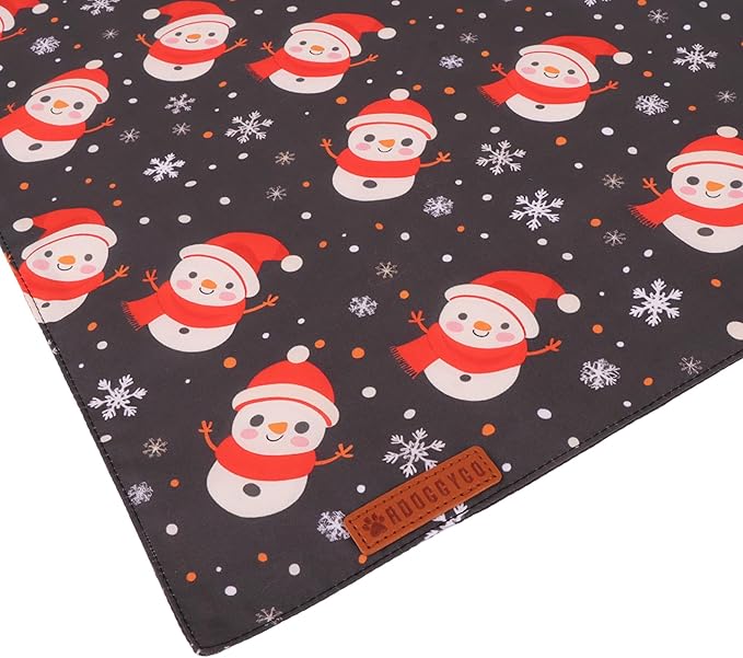ADOGGYGO Christmas Dog Bandanas 2 Pack, Reversible Triangle Santa Snowman Pet Xmas Scarf, Adjustable Fit Christmas Bandanas for Small Dogs Pets (Small)