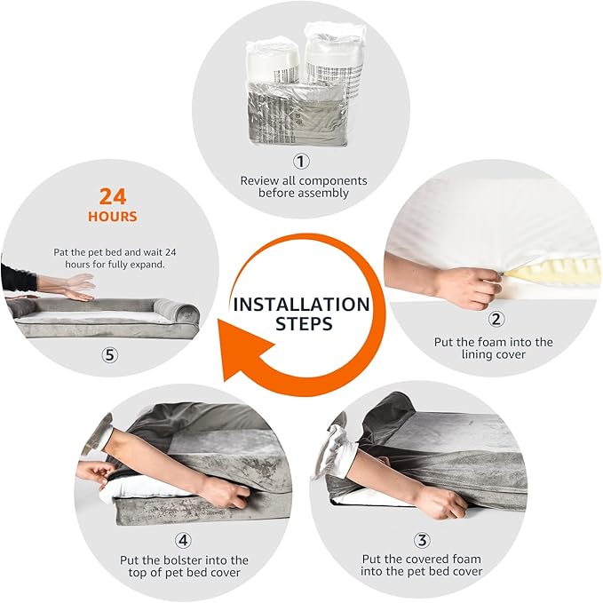 Amazon Basics Dog Bed with Cooling Gel Memory Foam, Pressure-Relief Support for Dogs up to 55lbs, Non-Slip Bottom, Machine Washable Cover, Large Sized (36" x 27"), Taupe