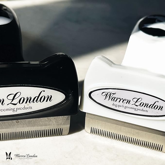 Warren London Deshedding Brush for Medium Dogs, Short Hair | 2.5″ Stainless Edge | Reduces Shedding Fast | Vet-Trusted Undercoat Tool With Comfort Grip