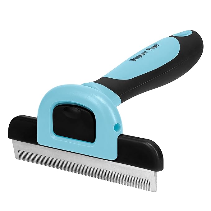 Maxpower Planet Pet Grooming Brush - Deshedding Tool for Dogs and Cats - Short and Medium Hair Deshedder Comb - Reduces Shedding up to 95% - Blue