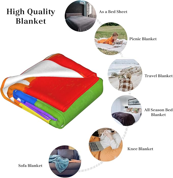 LGBT Throw Blanket, Love is Love Pride Super Soft Anti-Pilling Throw Flannel Blankets - Lesbians Gays Bisexuals Transgender - Lightweight Fleece Blanket for Sofa Couch Bed 50x60 Inches