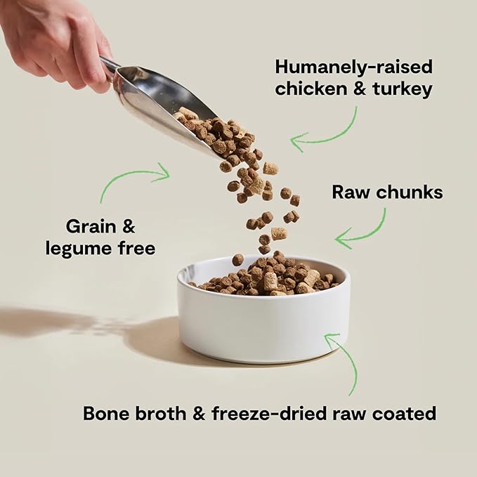 Open Farm, RawMix Grain-Free Dry Dog Food, Protein-Packed Kibble Coated in Bone Broth with Freeze Dried Raw Chunks, Chicken & Turkey, Open Prairie Recipe, 3.5lb Bag