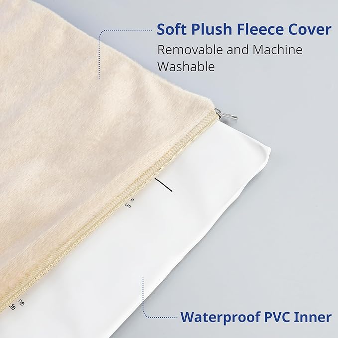 NICREW Pet Heating Pad for Dogs and Cats, Heated Cat Bed with Steel-Wrapped Cord and Soft Fleece Cover, 17.7 x 15.7 Inches, 30 Watts