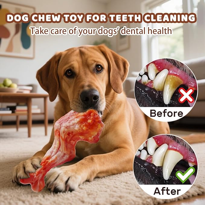 Magicorange Dog Chew Toys for Aggressive Chewers, Nylon Durable Dog Toys, Bacon Flavored Tough Chew Toys (1 Pack)
