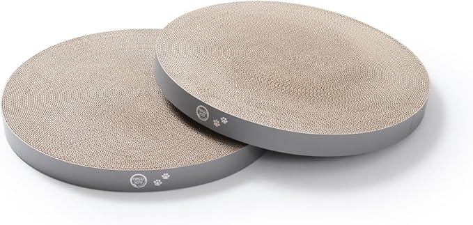 Necoichi Cat Scratcher Bowl Replacement for Indoor Cats - Cat Scratching Lounger with Reversible Usability and Extra Comfort for Lounge, Cardboard Bed Couch / (XL, Hologram Gray)