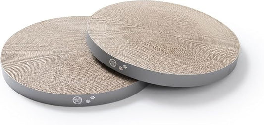 Necoichi Cat Scratcher Bowl Replacement for Indoor Cats - Cat Scratching Lounger with Reversible Usability and Extra Comfort for Lounge, Cardboard Bed Couch / (XL, Hologram Gray)