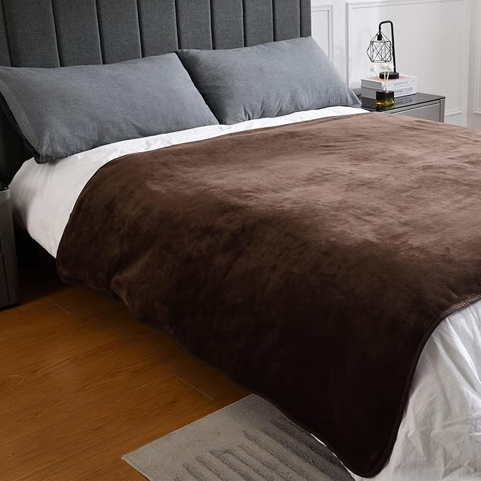 Waterproof Blanket for Bed Couch Sofa, Soft Liquid Pee Proof Pet Blanket for Dog Puppy Cat, Reversible Sherpa Fleece Furniture Protector (Brown, 50x60 inches)