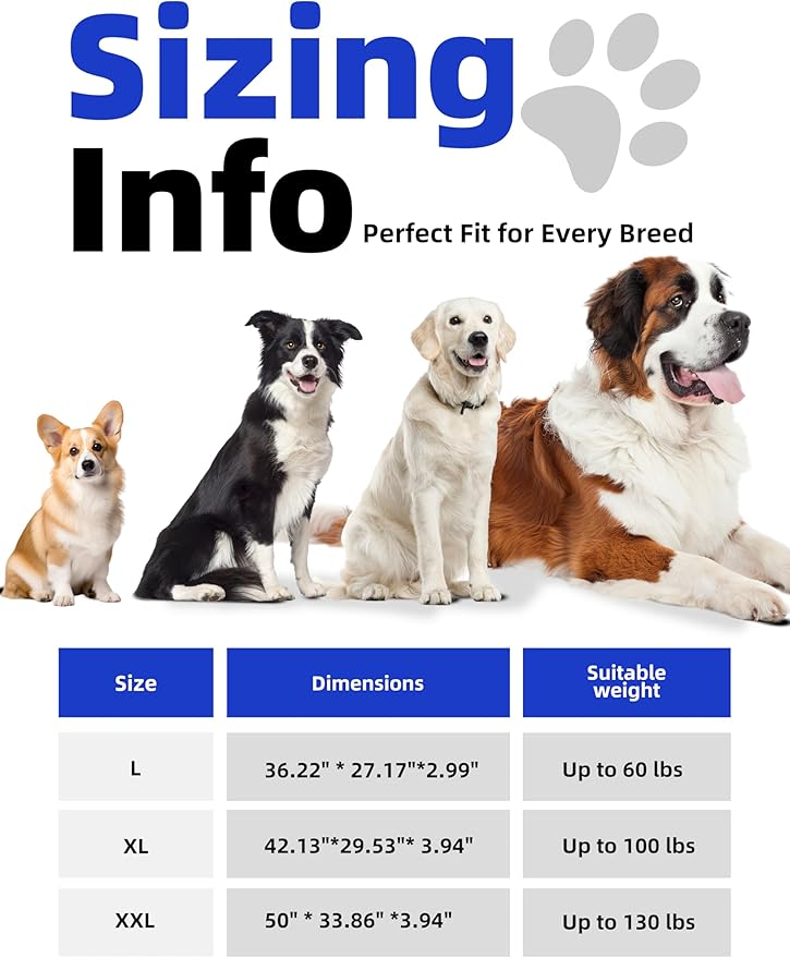 Sytopia 36-Inch Indestructible Chew-Resistant Dog Bed – Large, Waterproof & Orthopedic Pet Bed for Outdoor Use, Supports Up to 60 lbs, Machine-Washable, Great for Crates – Dark Grey