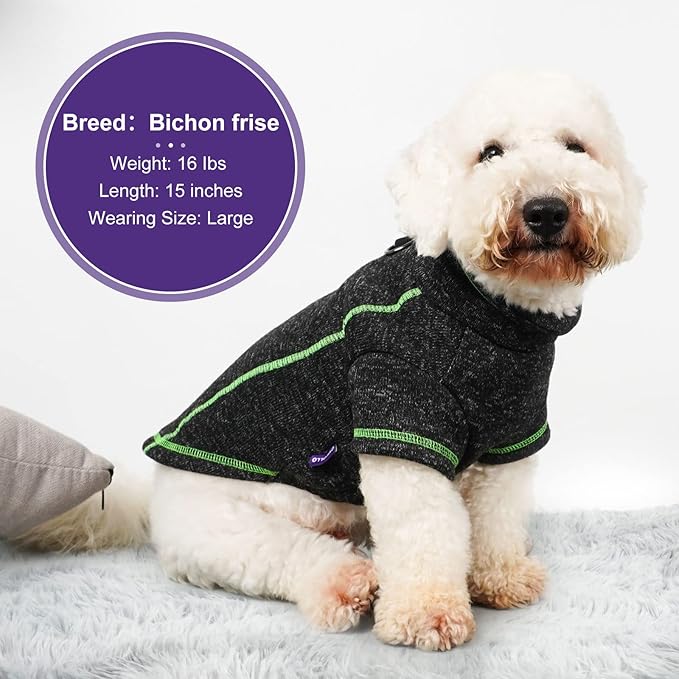 cyeollo Dog Fleece Jacket Reflective Coats with D Ring Zipper Up Jackets Cozy Dog Sweaters for Small Dogs Clothes