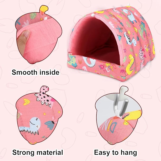 UPINS 2 Pack Guinea Pig Bed, Guinea Pig Hideout Washable Small Animal House Cage Accessories for Dwarf Rabbits Chinchillas Hamsters Hedgehogs Ferrets Bearded Dragons and Rats