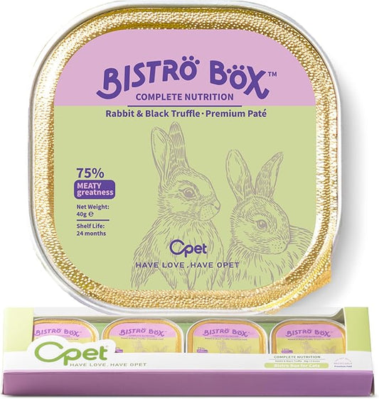 OPET Wet Cat Food Pate, Grain Free Wet Pate, Balanced Recipe Cat Can Food, Rabbit Flavor 1.41 Ounce Pack of 4